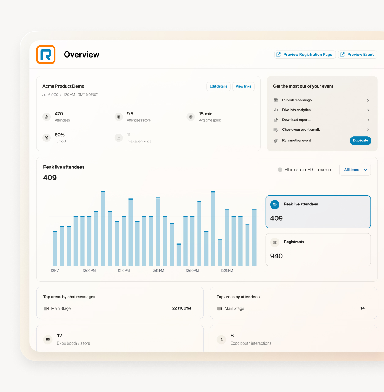 screenshot of RingCentral Events